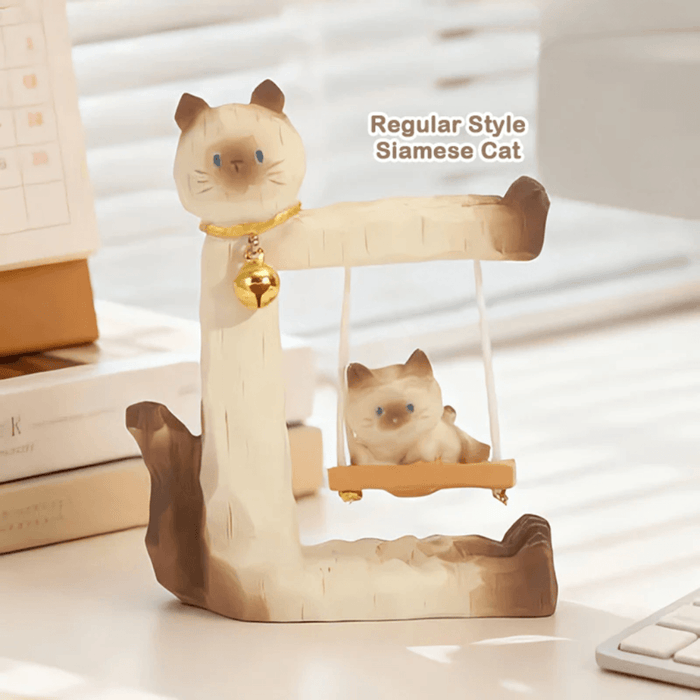 Cat Swing Series Siamese Cat resin blind box figure
