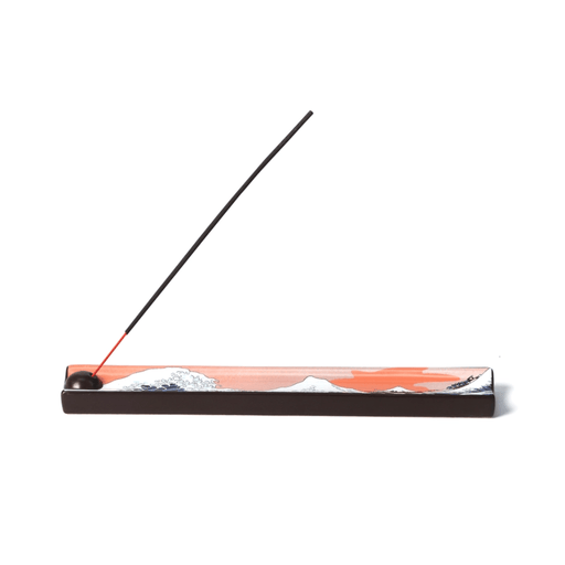 Ceramic Great Wave incense holder with bamboo stick incense