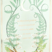 Back of Moonrise Woodland book vase with illustrated woodland blurb
