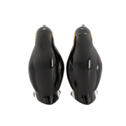 Rear view of ceramic penguin salt and pepper shaker set