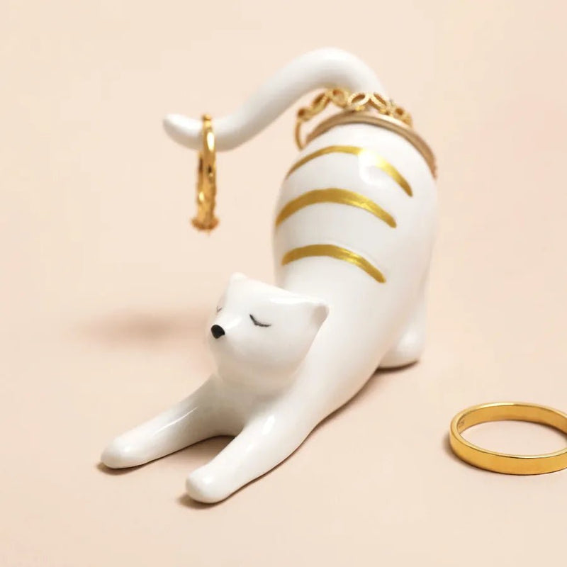 Lisa Angel Ceramic Stretching Cat Ring Holder – Something Different Gift Shop