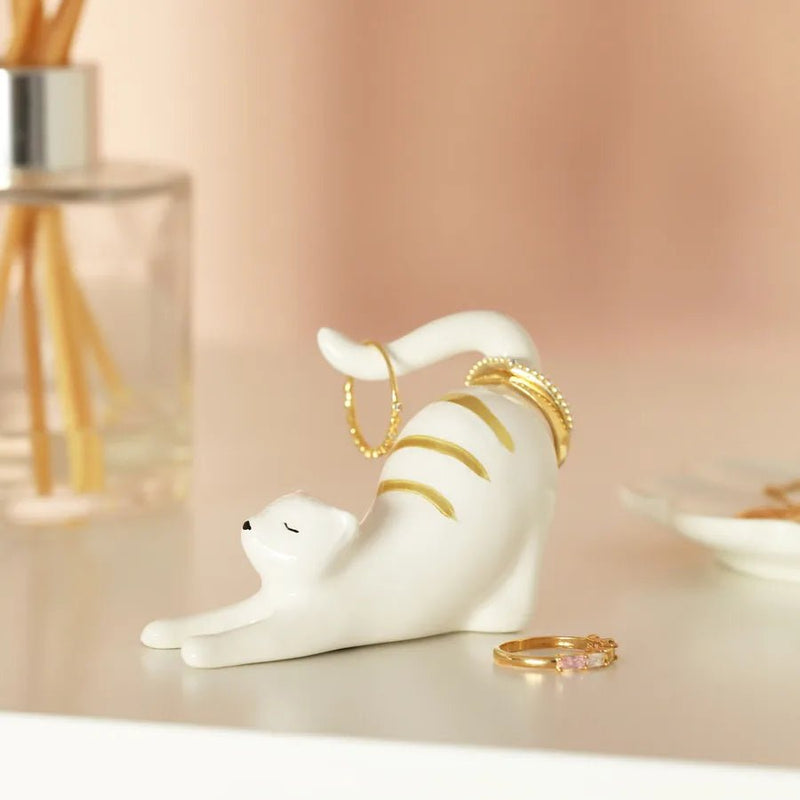 Lisa Angel Ceramic Stretching Cat Ring Holder – Something Different Gift Shop