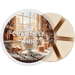 Chantilly Whip wax melt pot with six cream segments and cosy kitchen label artwork