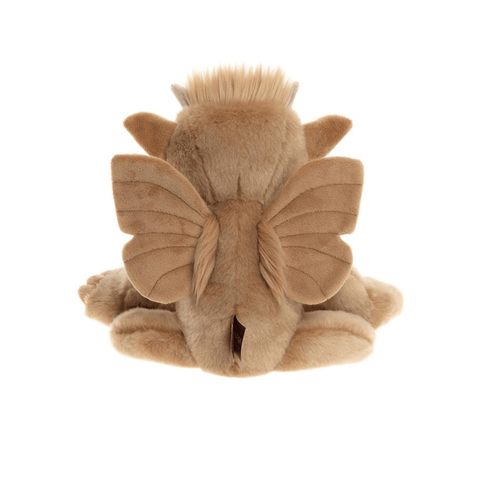 Back view of Charlie Bears Bearhouse Bartizan plush gargoyle showing soft wings