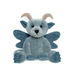 Front view of Drawbridge Bearhouse by Charlie Bears plush gargoyle in sky-blue with soft wings, curled horns and a gentle expression