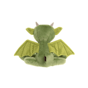 Back view of Charlie Bears Bearhouse Spires plush dragon showing green wings