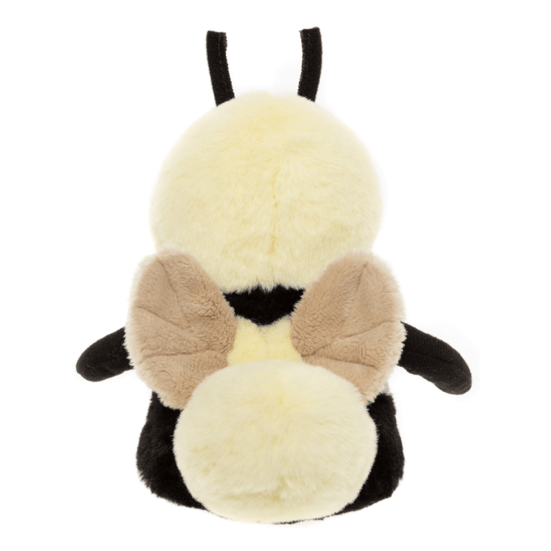 Charlie Bears Bumble Bee plush soft toy rear view showing its wings and yellow body