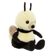Charlie Bears Bumble Bee plush soft toy side view showing its beige wings