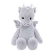 Front view of Charlie Bears Draco Dragon with soft wings and horns