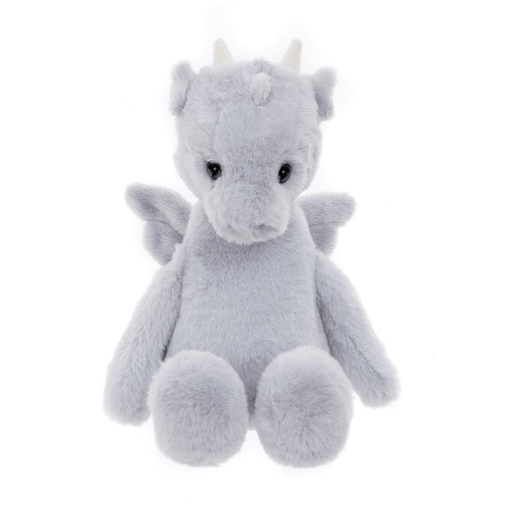 Front view of Charlie Bears Draco Dragon with soft wings and horns