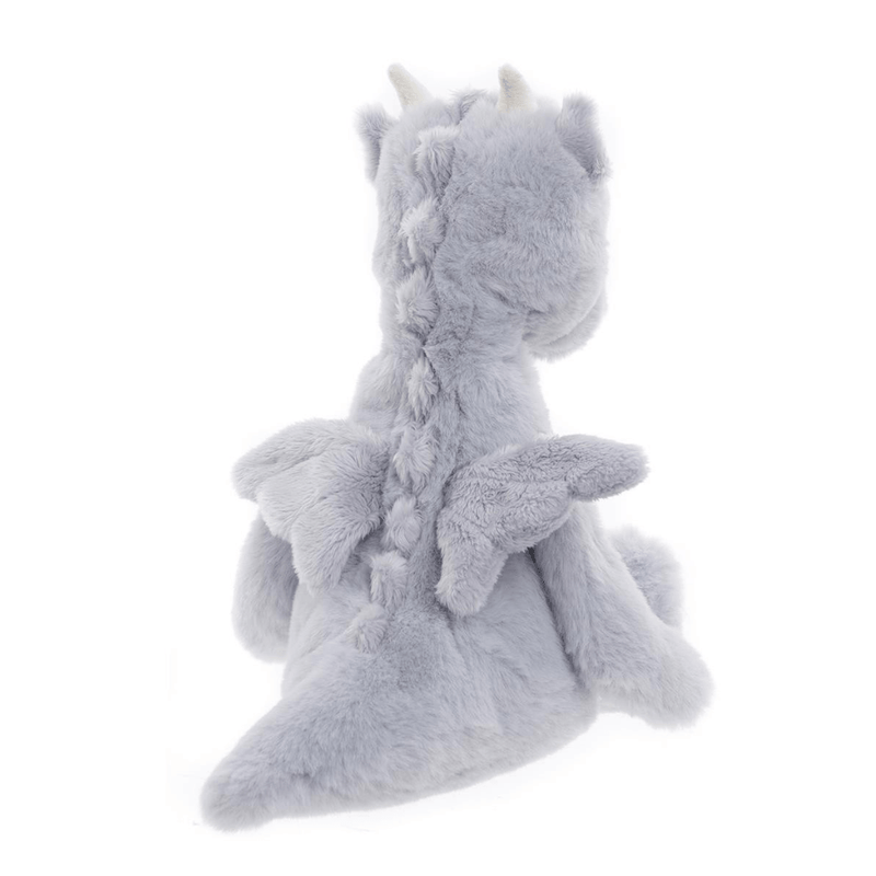 Rear view of Charlie Bears Draco Dragon showing soft wings, scales and tail