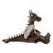 Side view of Clubs brown dragon plush from Bearhouse by Charlie Bears 2025, showing tail, wings and textured spine details