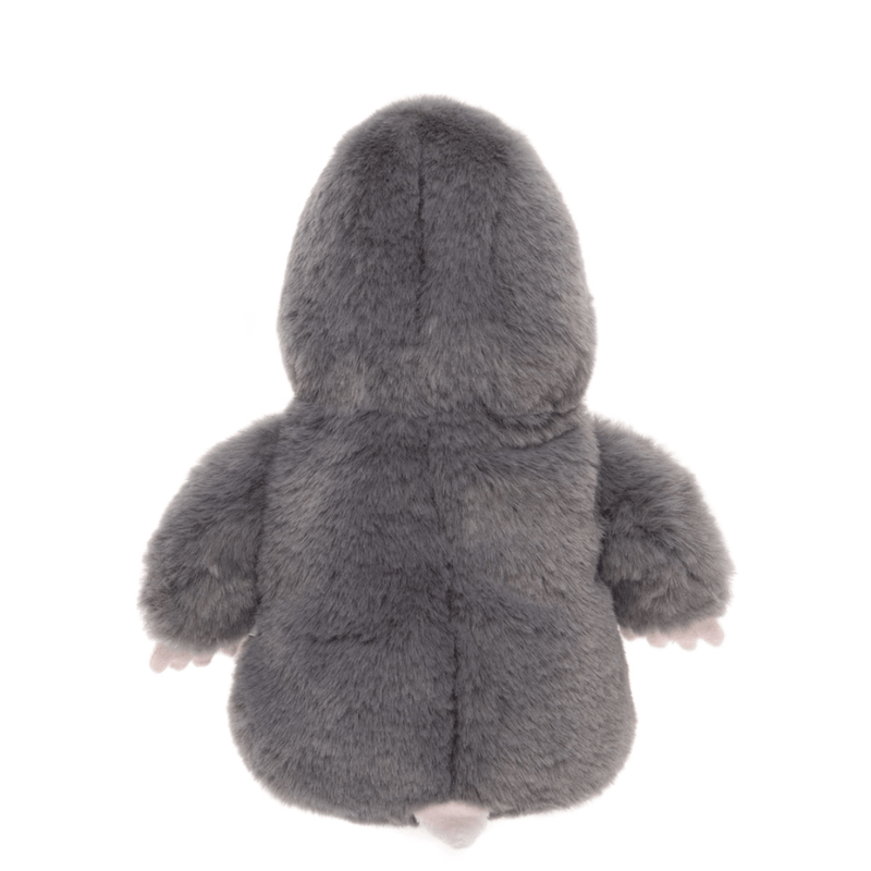 Charlie Bears Mula Mole stone-grey plush soft toy rear view