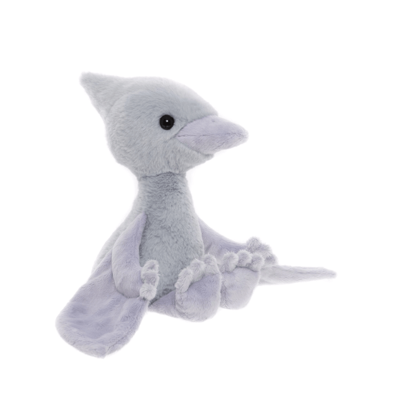 Charlie Bears Wings Pterodactyl cloudy-grey plush dinosaur soft toy side view