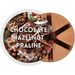 Chocolate hazelnut praline segmented wax melt pot with festive dessert artwork