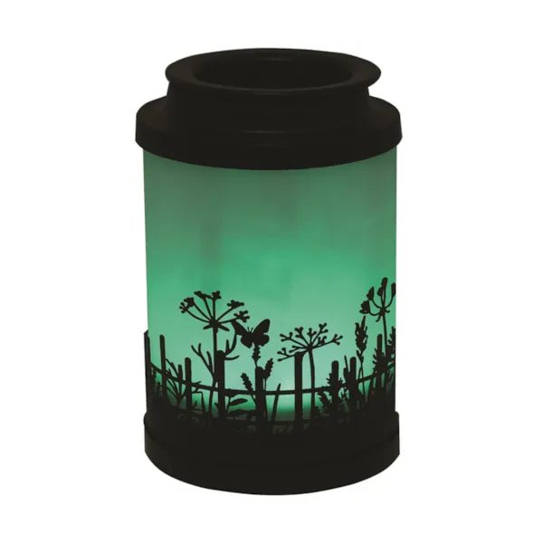 Cloudy Melter Butterfly electric wax melt burner with colour-changing LED light in green

