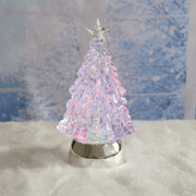 Colour changing Christmas tree LED water spinner 23cm with swirling glitter