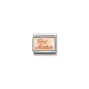 Nomination Classic Link with rose-gold “God Mother” engraving on stainless steel