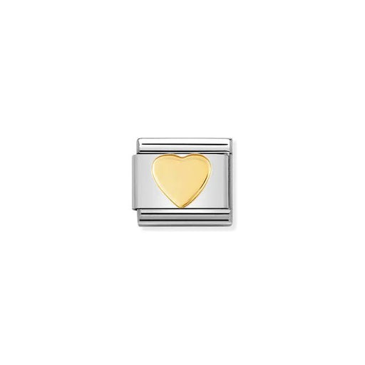 Nomination Classic Link with yellow-gold heart on stainless steel