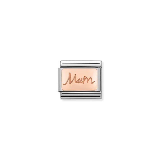 Nomination Classic Link with rose-gold Mum engraving on stainless steel