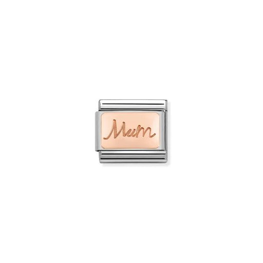 Nomination Classic Link with rose-gold Mum engraving on stainless steel