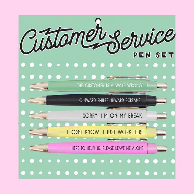 Customer Service Ballpoint Pen Set – Funny Retail Gifts for Men - Something Different Gift Shop