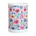 Daisy floral electric wax melt burner with a colourful pink, blue and purple flower design and white top and base.