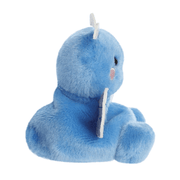 Side view of Palm Pals Dart Dragonfly soft toy with silver wings