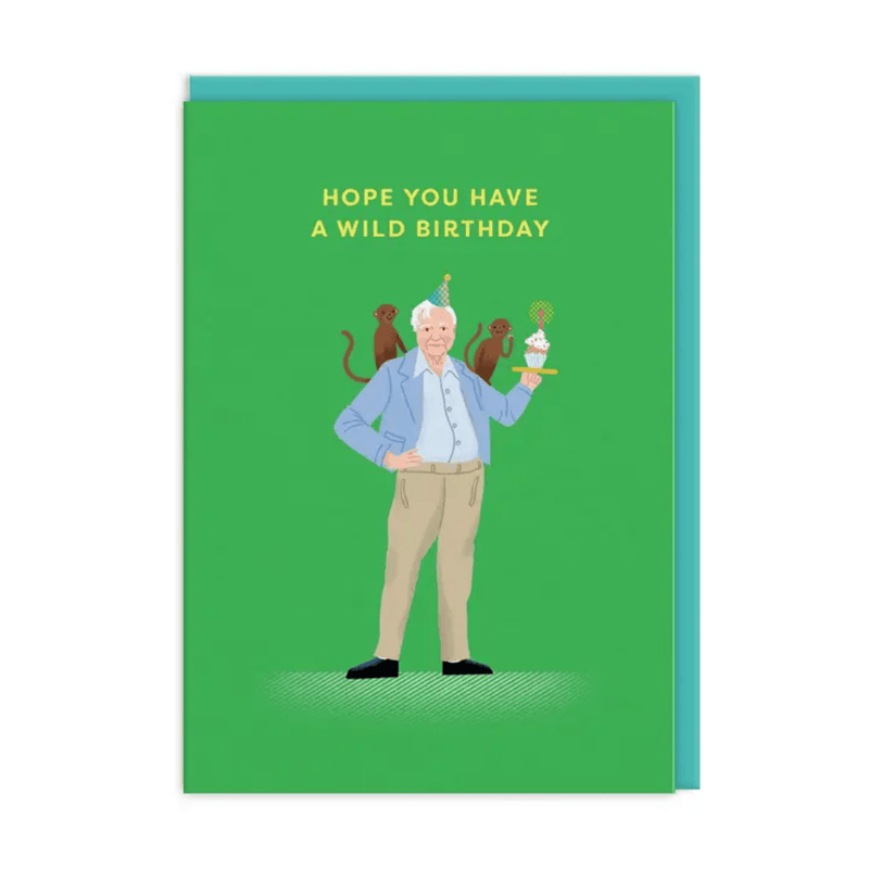 David Attenborough Wild Birthday card by Ohh Deer with wildlife-inspired illustration