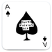 Square coaster with ace of spades design and text “You’re f***ing ace” in David Shrigley style.
