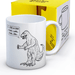 David Shrigley dinosaur mug with gift box featuring I did a shit that was this big design