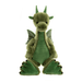 Deck green dragon teddy from Bearhouse by Charlie Bears 2025 seated on a white background, with wings, horns and soft green belly