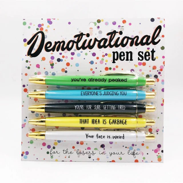 Demotivational Ballpoint Pen Set – Brutally Honest Gifts for Men - Something Different Gift Shop