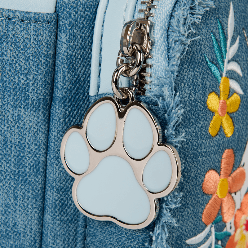 Disney Dogs & Cats Floral Faux Denim Fringe Mini Backpack - Something Different Gift Shop
