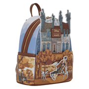 Three-quarter view of Disney 101 Dalmatians Loungefly Mini Backpack featuring Roger and Anita