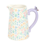 Ditsy Floral Print Ceramic Flower Jug with Butterfly - Something Different Gift Shop