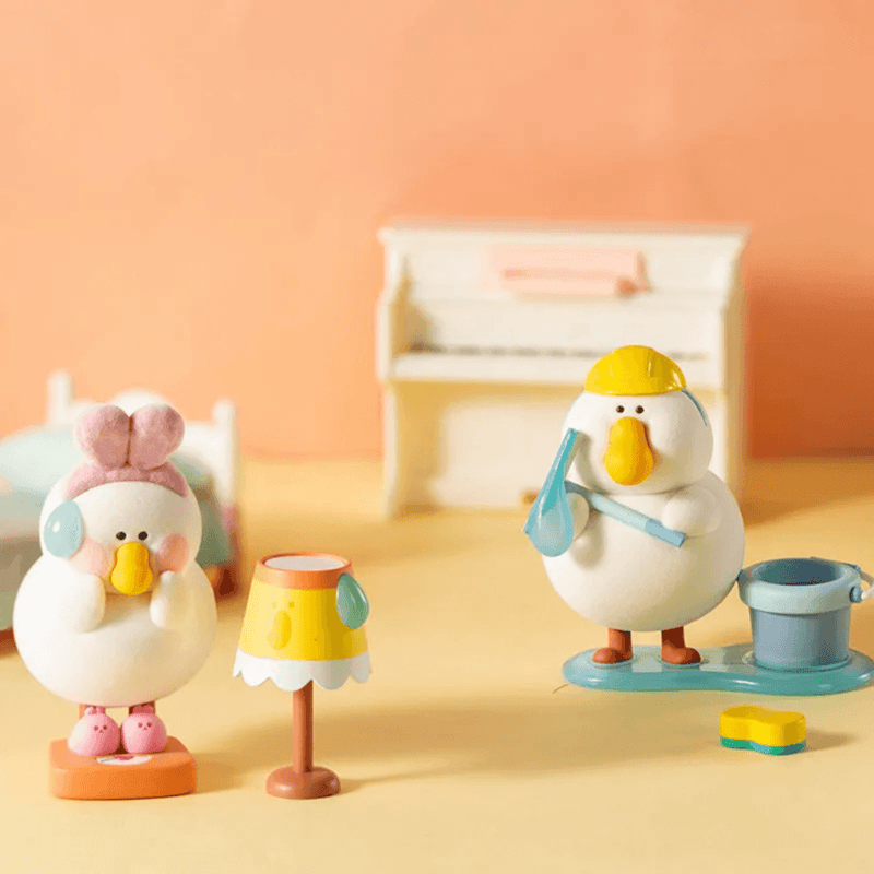 Midnight Fatgoose and Squeaky Tappy figures displayed together in the Fat Goose GYM collection