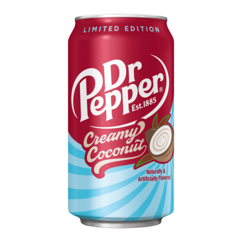 Dr Pepper Creamy Coconut limited-edition American soda 355ml can