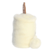 Side view of Duncan Milk and Cookies Palm Pals plush showing creamy cup shape, soft plush foot and upright cookie detail.