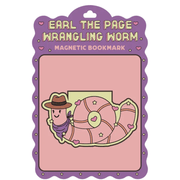Earl the Page Wrangling Worm magnetic bookmark in Fun Club packaging