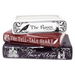 Edgar Allan Poe stacked books planter showing The Raven, The Tell-Tale Heart and House of Usher designs