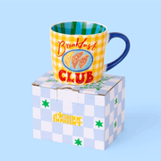 Eleanor Bowmer Breakfast Club mug presented with its patterned gift box
