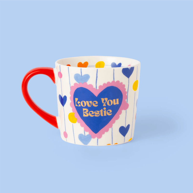 Side view of the Eleanor Bowmer Heart Strings best friend mug