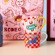 Eleanor Bowmer Howdy horse mug displayed with colourful Western-themed homeware