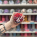 Ember Bloom wax melt pot with red floral label