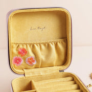 Lisa Angel Embroidered Flower Square Travel Jewellery Case in Pink – Something Different Gift Shop