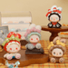 EMMA Bunny Collector Debut Series figures including black and white, grey fuzzy and red mushroom-inspired designs
