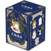 Emma’s Poetry blind box packaging with ornate blue and gold artwork and illustrated collectible character designs