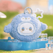 Innocent Goose plush – pastel‑blue goose with tiny wings and clip, Emma Rua Rua Zoo blind box series.
