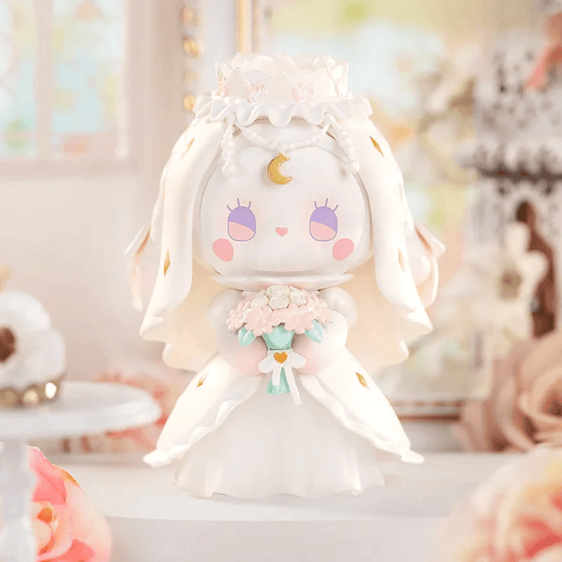 EMMA Secret Forest Beloved Series Moon figure in a white bridal style gown holding flowers